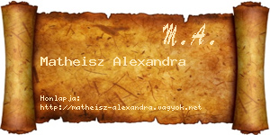 Matheisz Alexandra névjegykártya